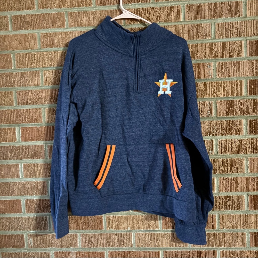 MLB Houston Astros Navy Blue Quarter Zip Athletic Pullover Size XL